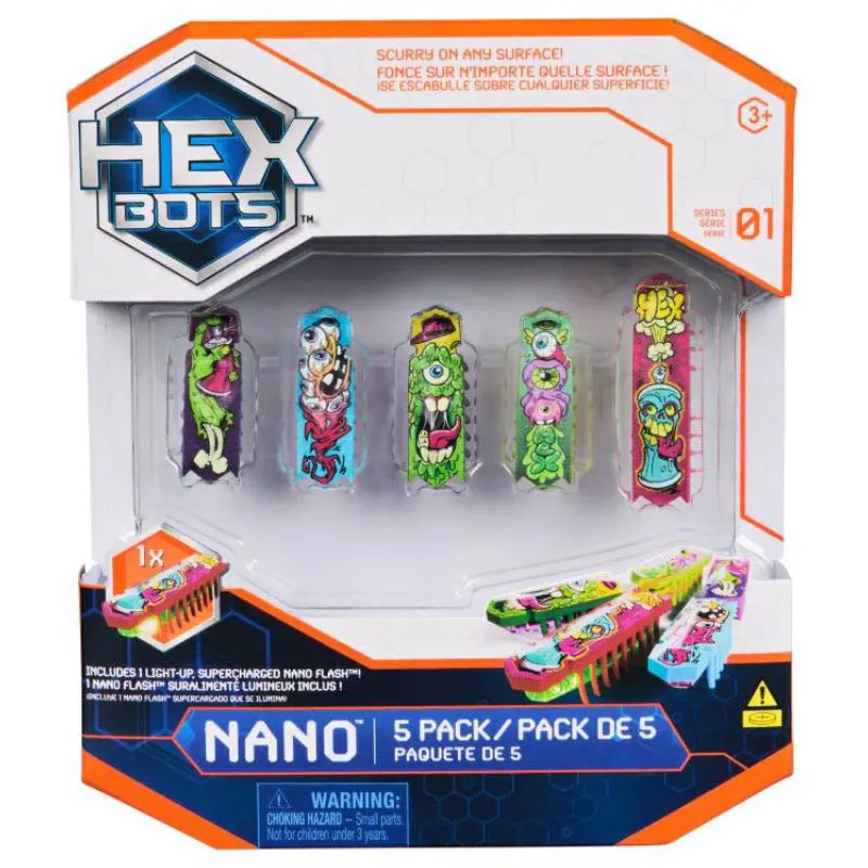 6071520 Hexbot Flash Nano – 5-Piece Assorted Color & Style Mini Robots 1