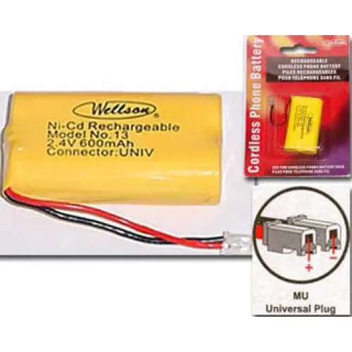 6392Un – Ni-Cd Aa Batteries (2×1.2V, 600Mah, 2.4V) With Universal Connector 1