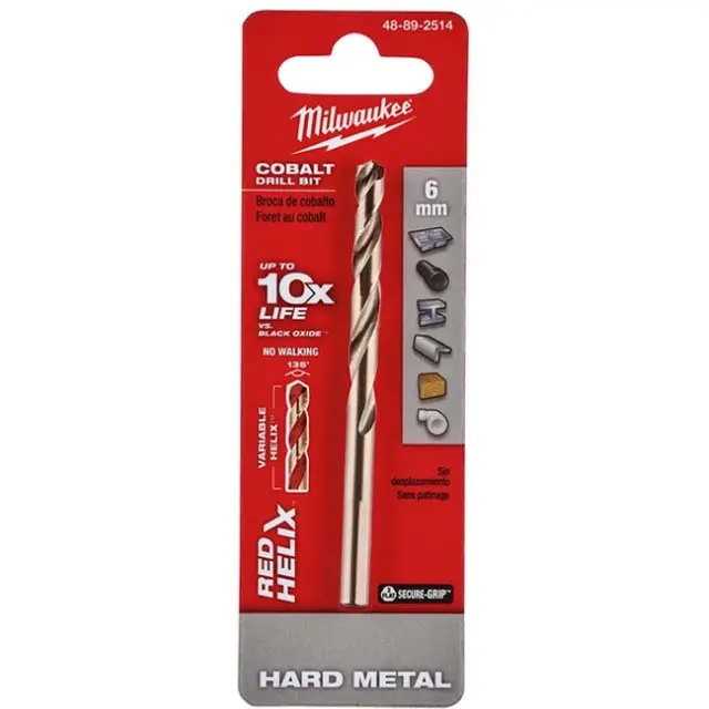 6Mm Cobalt Steel Drill Bit – Red Helix Design For Hard Metal 1