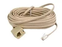 6P4C Modular Patch Cable – Rj11 Male To Female, White, 25 Feet 1