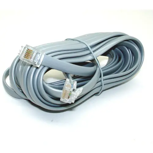 6P6C Modular Ethernet Cable – Male-To-Male, 18 Ft, Silver Jacket 1