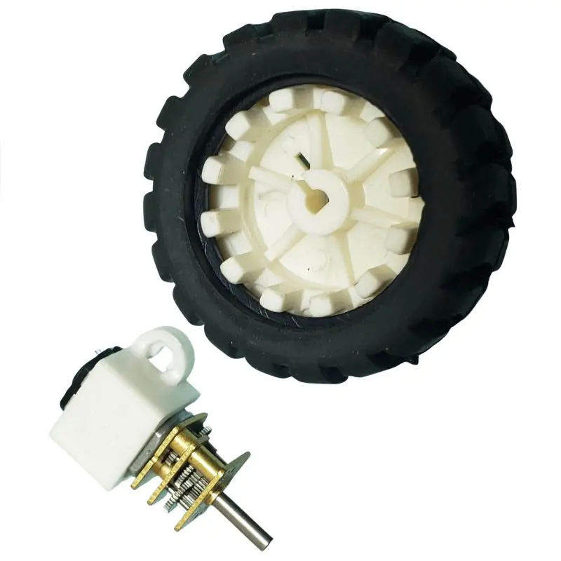 6V Geared Motor Wheel Kit – Includes 1.7-Inch Wheels, 890 Rpm, Low-Current Operation 1