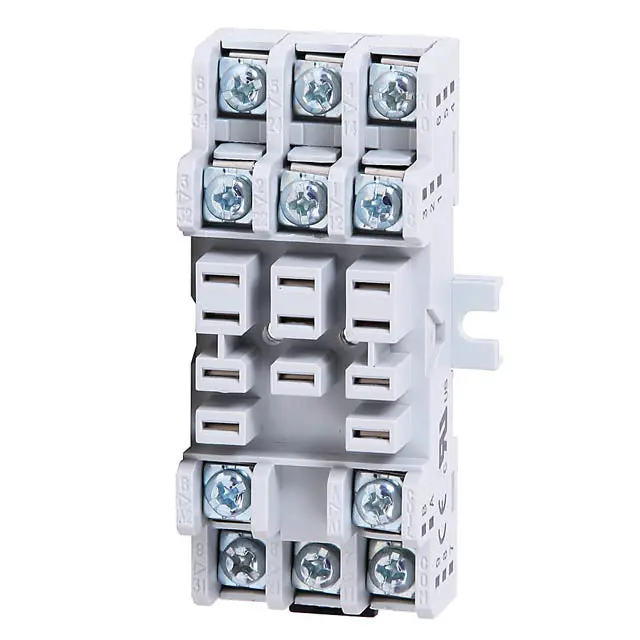 700-Hn154 – 11-Pin Square Relay Socket With Screw Terminals, 15 A / 300 Vac, Din-Rail Mountable 1