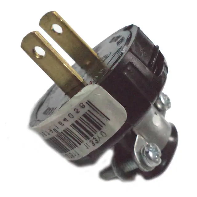 704-37611 – 15A 125V Black Plastic Ac Plug, 2-Pole, Standard Configuration 1