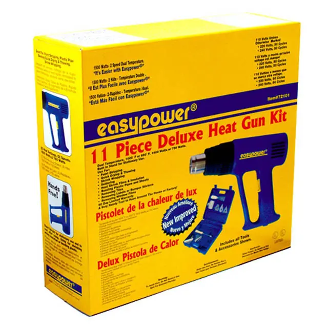 72101 Dual-Setting Heat Gun Kit – 750W/1500W, 650°F/1000°F, Includes 11 Accessories 1