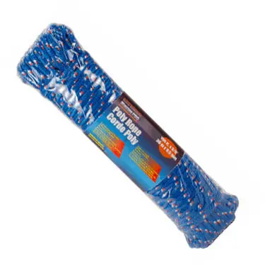 73077 Twisted Polypropylene Rope – 100 Feet × 3/8 Inch, Blue High-Visibility Cord 1