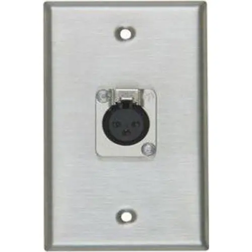 75-724 – White Xlr Wall Mount Plate, 3-Jack Locking Design, Durable Metal Construction 1
