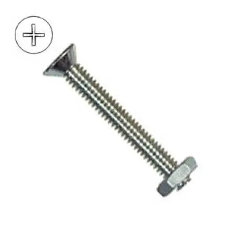 8-32 × 1-1/4 Inch Metal Screw Set – Phillips Flat Head With Hex Nuts, 8-Piece Pack 1