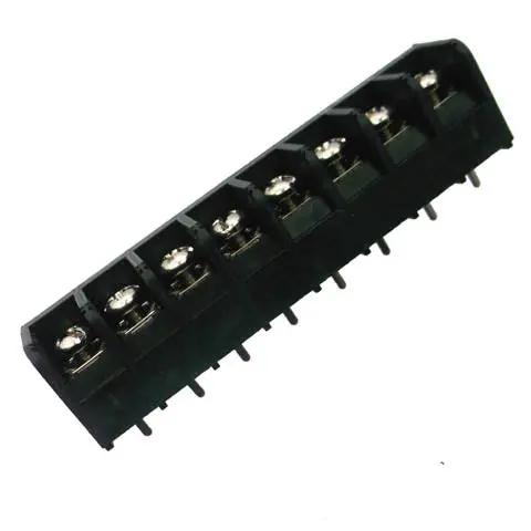 8-Position Pcb Screw Terminal Block, Single Row, Tri-Barrier, 7.8 Mm Barrier Spacing 1