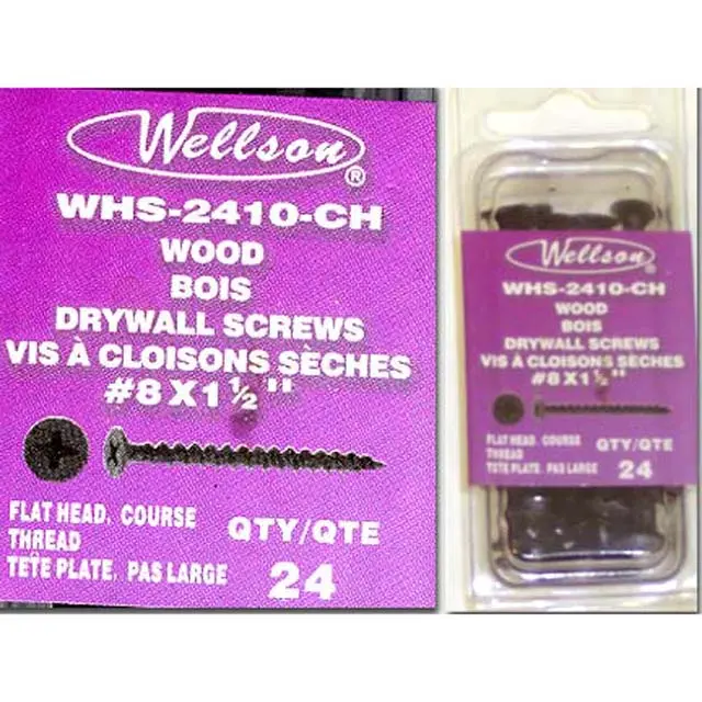 #8 × 1-1/2" Black Oxide Phillips Flat-Head Wood Screws (24-Pack) 1