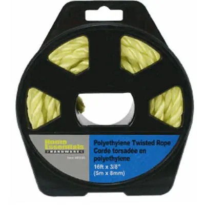 81160 Polypropylene Rope – 16 Feet × 3/8 Inch, Durable Yellow Utility Cord 1