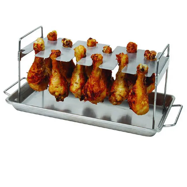 812-9008-F Chicken Wing & Leg Grilling Rack – Stainless Steel, Oven-Safe Bbq Accessory 1