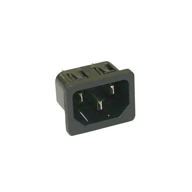 8301312-1.5 Three-Pole Ac Power Plug – 10A, 250V, Quick-Tap Snap-In, Black Housing 1