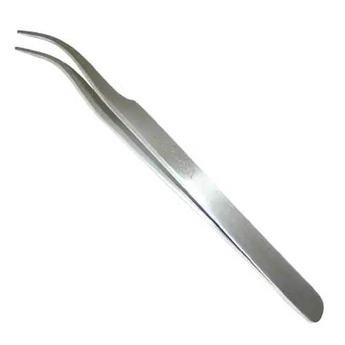 84-132-1 Precision Non-Magnetic Bent-Tip Tweezers – 4.5-Inch Stainless Steel 1