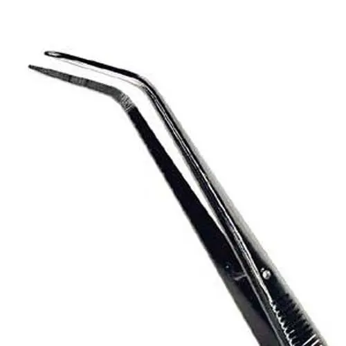 84-134B-1 Stainless Steel Bent-Tip Tweezers – 4.7-Inch, 12 Mm Precision Bend 1