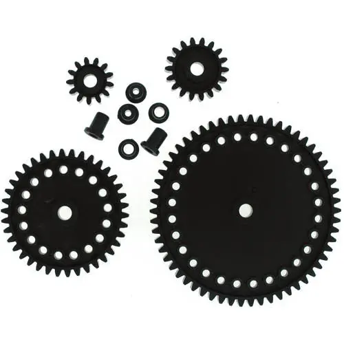 870148 – Advanced Plastic Gear Set: 58T, 38T, 18T, 13T + 4 Mounting Inserts 1