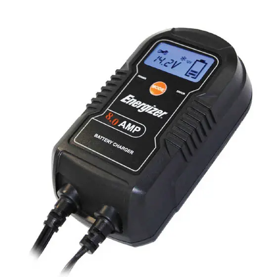 8A Dual-Voltage Battery Charger For Lead-Acid Batteries – 6V/12V With Clip Leads, Cables, And Digital Display 1