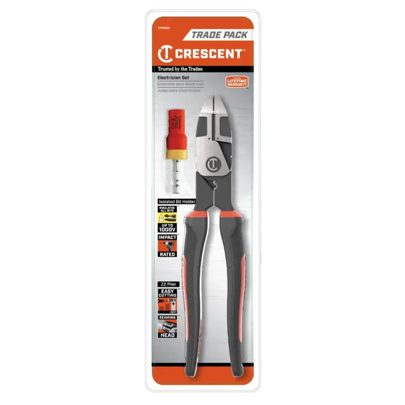 9.5-Inch Lineman Pliers With Eshok Guard & Isolated Bit Holder Set 1
