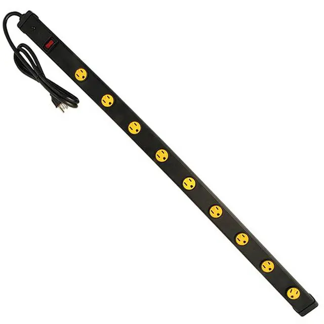 9-Outlet Power Strip – 4-Foot Cord, Swivel Safety Cover, 3-Foot Horizontal Layout, Black 1