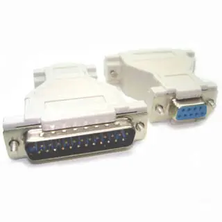 9-Pin Female To 25-Pin Male Serial Gender Changer – Grey D-Sub Adapter 1