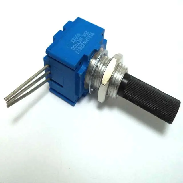 91A1Aw32B17 Linear Potentiometer – 25 Kω, 1/4″ Square Shaft, Knurled Plastic, Pc Board Mount 1