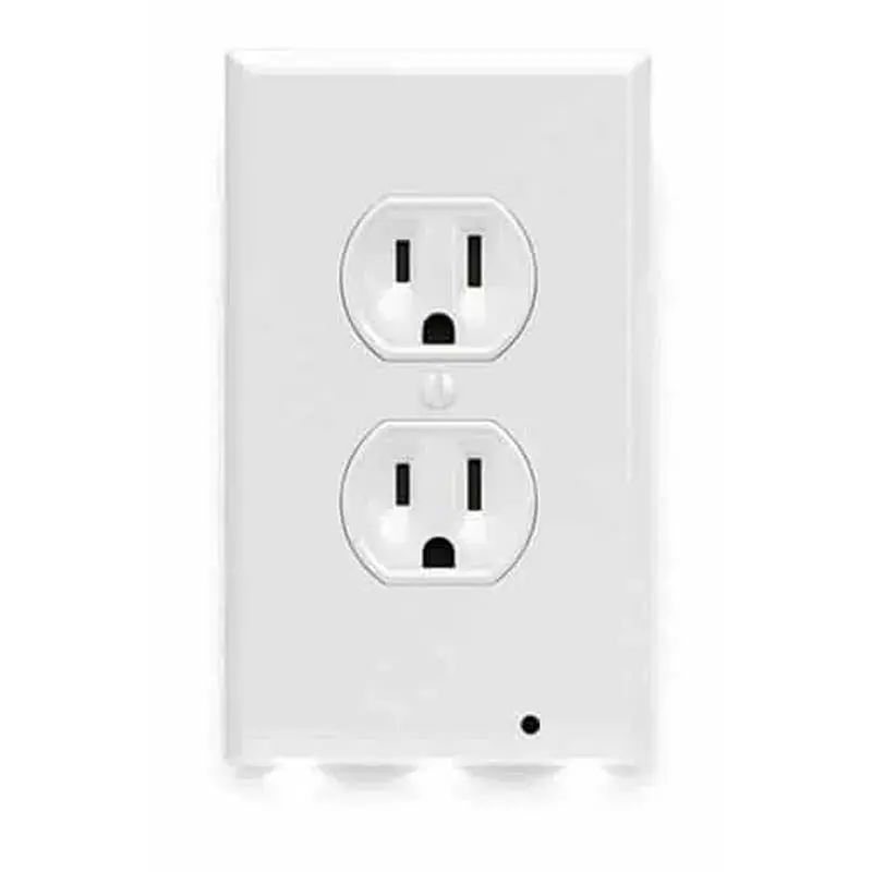 93553 Dual-Position Wall Plate With Led Night Light – White Plastic Housing 1