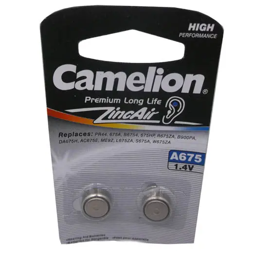 A675-Bp2 – Zinc-Air Hearing Aid Battery, 1.4V, A675 Size 1