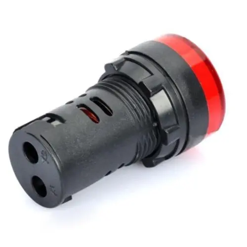 Ad16-22D/S22-Red-12V 22Mm Led Indicator Light – Red, 12V Dc, 20Ma, Screw Terminal 2