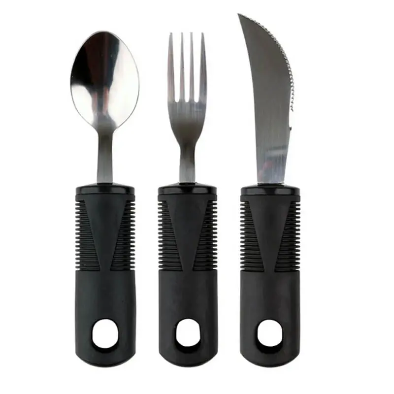 Adaptive Utensil Set – Ergonomic 3-Piece Spoon, Fork & Knife Bundle 1
