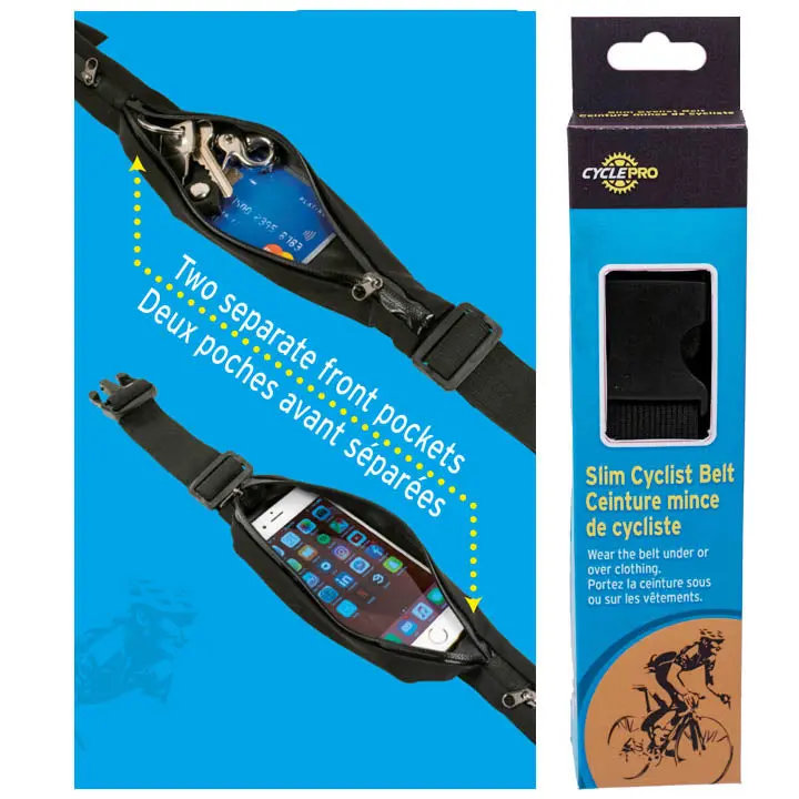 Adjustable Cyclist Waist Belt With Dual Front Pockets – Fits 28–42 Inch Waists 1