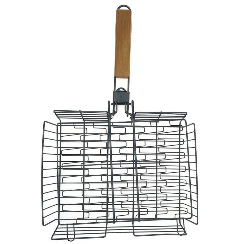 Adjustable Grill Basket – 13" X 10" Non-Stick Grilling Accessory With Handle 1