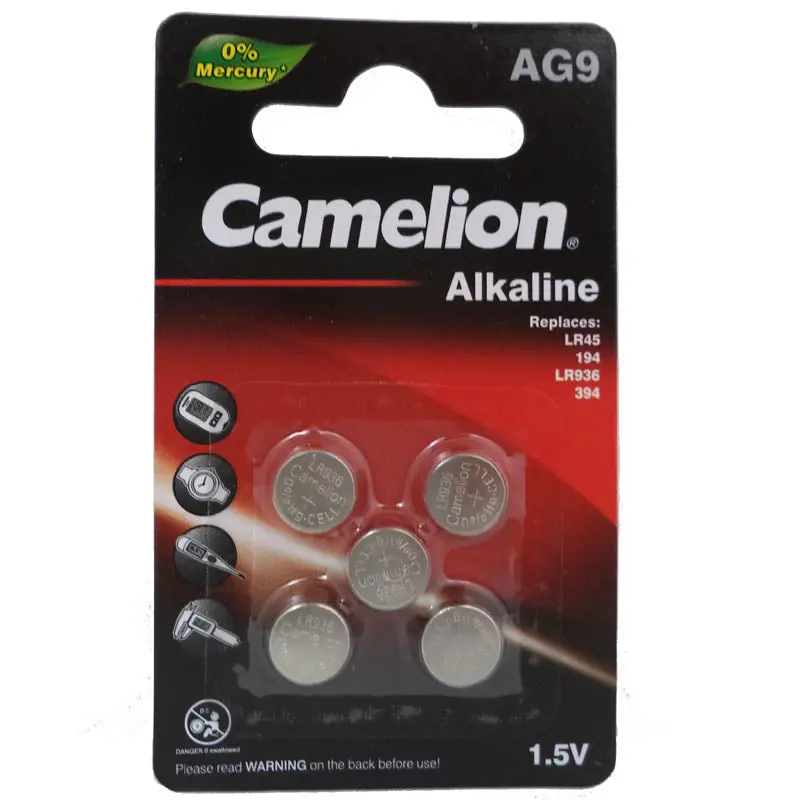 Ag9 (Sr936Sw/Lr936) 1.5V Alkaline Button Cell Battery – 5-Pack 1