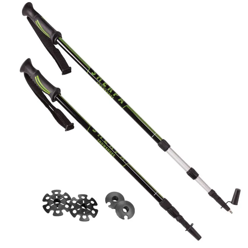 All-Season Trekking Poles – Adjustable 26"–53", Green Anodized Aluminum Construction 1