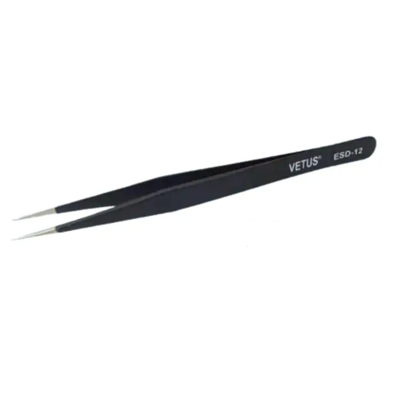 Antistatic Straight-Tip Tweezers – 5.32-Inch, St-12 Standard Tip, Esd-Safe 1
