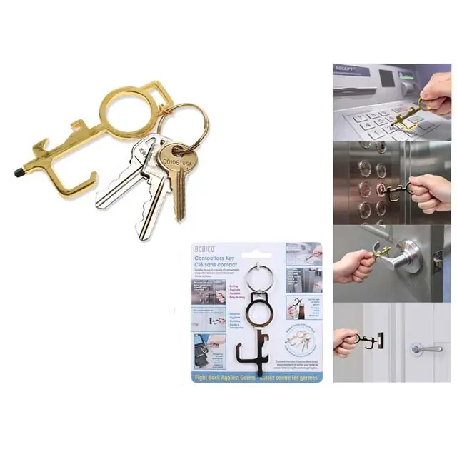Assorted-Color Contactless Plated Keychain Fobs – Nickel-Plated, Lightweight, Bulk Pack 1