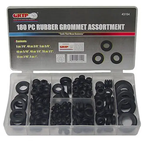 Assorted Rubber Grommet Kit – 8 Sizes, 180-Piece Pack 1