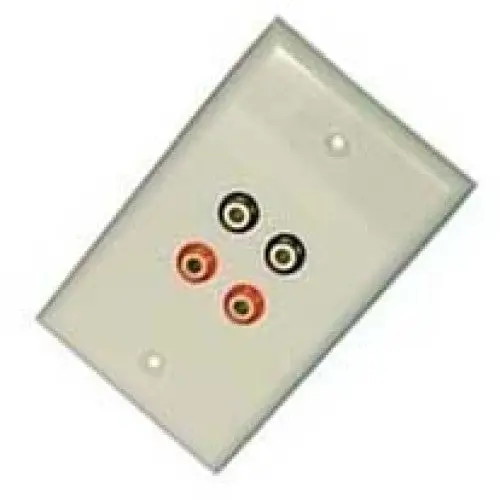 Av-103G 4-Port Wall Plate With Gold-Plated Banana Jacks – Red/Black 1