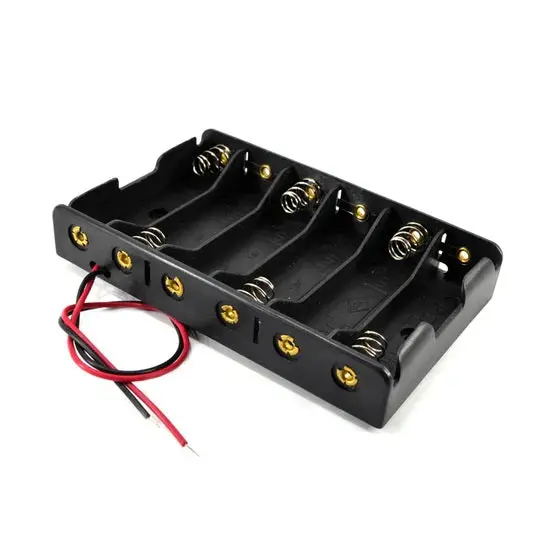 Batth-000006 – Aax6 Battery Holder, Plastic Black Enclosure (No Wires Or Cover) 1