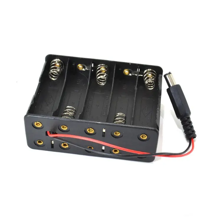Batth-001002 Aa-Size Battery Holder (X10) With Integrated 2.1Mm Dc Power Plug And Wire Leads 1