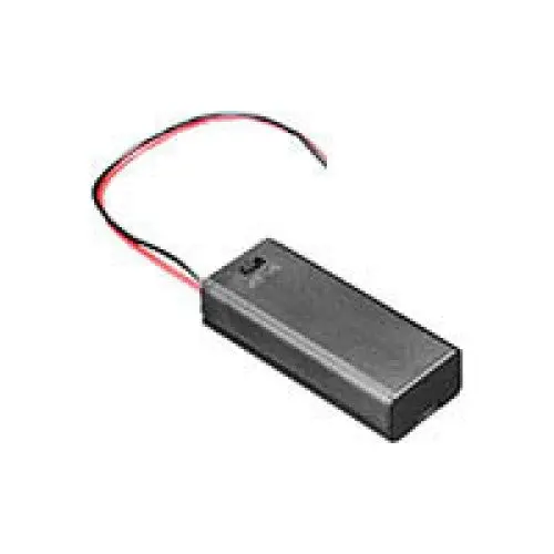 Batth-009543 – Aaax2 Battery Holder, Plastic Black Housing With Snap-On Cover 1