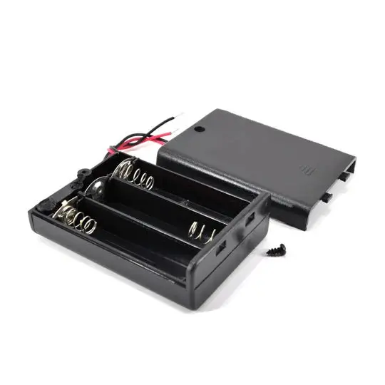 Batth-010891 – Aax3 Battery Holder, Plastic Black Case With Wires And Protective Cover 1