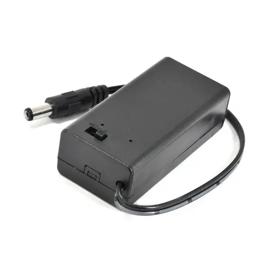 Batth-900021 – 9V Battery Holder, Plastic Black Enclosure With Lid And 2.1Mm Dc Barrel Plug 1