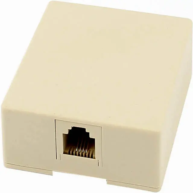 Beige 6P4C Modular Baseboard Wall Jack 1