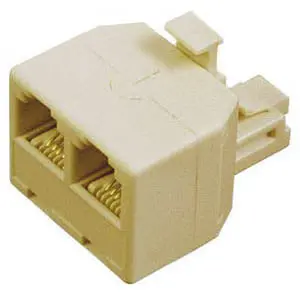 Beige 6P4C Modular T-Splitter Adapter 1