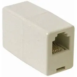 Beige 6P6C Straight Data Coupler — Modular Ethernet/Telecom Interface 1