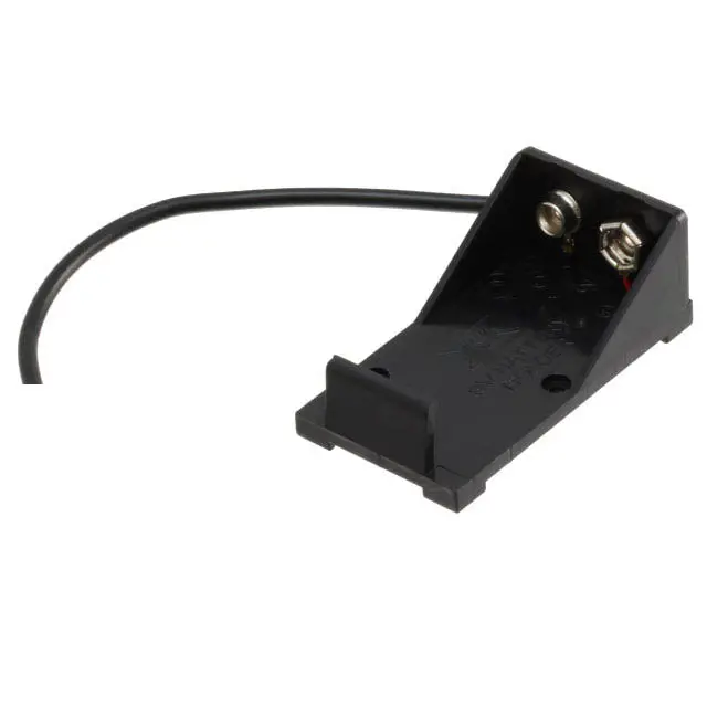 Bfp-1202 – 9V Battery Holder, Plastic Black Enclosure With Pre-Attached Lead Wires 1