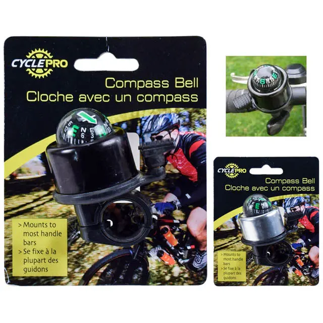 Bicycle Bell With Integrated Compass – Compact Safety Accessory 1