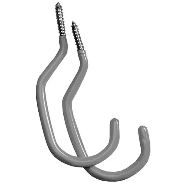 Bicycle Storage Hook – Vinyl-Coated, Screw-In Mount, 2-Pack, Model 454057 1