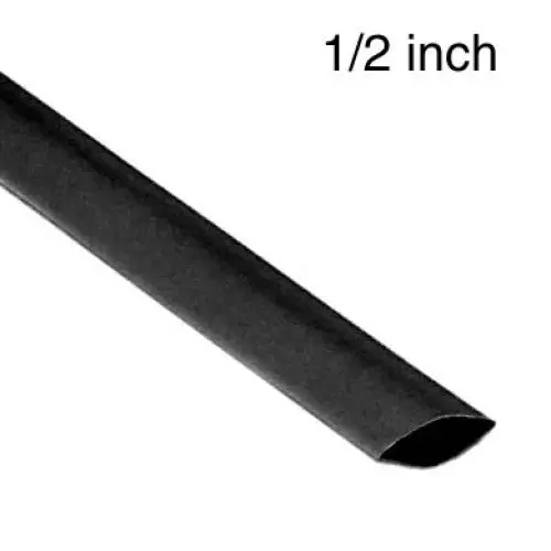 Black Heat-Shrink Tubing – 1/2-Inch Diameter, 4-Foot Length, Dual-Wall, 2:1 Shrink Ratio (Part #14011102) 1