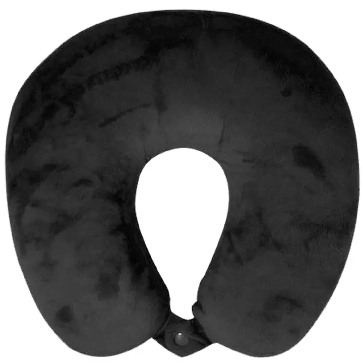Black Memory Foam Travel Pillow – Ergonomic Neck Support For Flights And Commutes 1